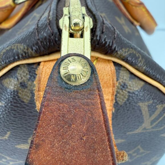 Louis Vuitton Monogram Speedy 30 Boston Bag Hand Brown M41526 Made in USA 2006 - Picture 10 of 16